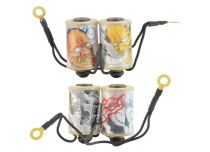 Bobinas con cable y condensador con patrón de máscara Hannya | Sunskin