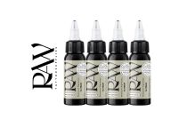 Tinta para tatuajes RAW Platinum, estéril, 4 colores: GREY SET