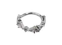 Anillo de bisagra CoCr 1.2x10 motivo triangular y redondo de strass