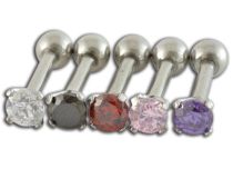 Barbell Acero Cristal Rallado 3 mm Color | Itc