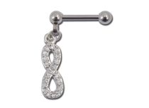 Barbell Acero Infinito Blanco Rhinestone Sign |Itc