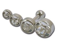 Barbell Acero 4 cristales  iTC