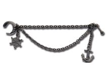 Barbell Acero Negro Cadena y Ancla |  ITC