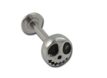 Labret de acero con motivo de calavera y huesos cruzados | Itc