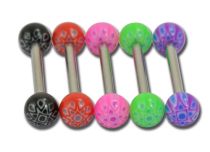 Barbell Bolas de acero acrílico de 5 mm Patrón de mandala de colores |  ITC