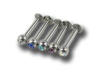 Labret Cristal Titanio 2,5 mm Facetas de Colores |  ITC