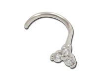 Broche de acero con flor de cristal blanco |  ITC