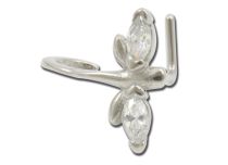 Blanco Cristal Libélula Acero Nariz Stud |  ITC