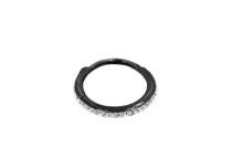 Anillo bisagra de acero 1,2 mm negro con strass
