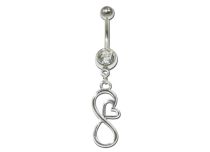 Plátano de Acero Fantasía Cristal Blanco con motivo Infinito y Corazón incrustado |  ITC