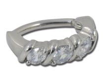 Banana de acero con triple bisagra de cristal Griffé blanco |  ITC