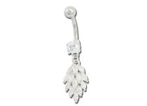 Conjunto con motivo de flor de plátano de acero con cristal blanco |  ITC