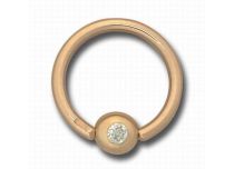 Zirconia Crystal Facet 4 mm Gold Ball Ring |  ITC