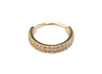 Anillo bisagra CoCr Pvd Oro 1.2mm doble línea de strass