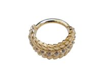 Anillo bisagra CoCr Pvd Oro 1.2X8 plumín línea strass