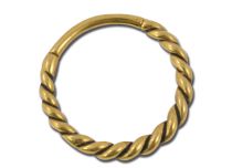  aros Acero Oro Bisagra Twisted pattern |  ITC