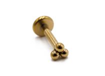 Labret Acero PVD Oro Triple Bola | Itc