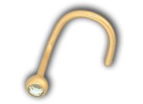 Stud Nose Acero Oro Bola Fina 2.3 mm Cristal Blanco | Itc