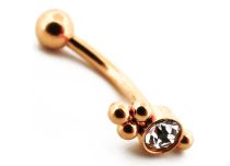 Micro Banana Acero PVD Oro Motivo Tribal con Strass | Itc