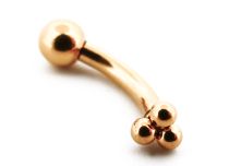 Micro Banana 1.2 x 6 mm Acero PVD Oro Bola Trinidad | Itc