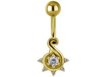 Banana de acero dorado con motivo arabesco y strass |  ITC