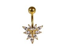 Riñonera de acero dorado con motivo floral de strass | Itc