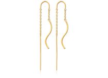 Par de pendientes con cadenas y colgante ondulado | Itc