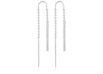 Par de Pendientes de Plata con Cadenas y Colgante Recto | Itc