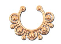 Faux Jewel Septum Pink Gold Steel Horseshoe bead pattern | Itc