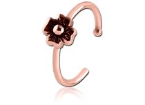 Faux Piercing Septum Ring Rose Gold Flower Design | Itc