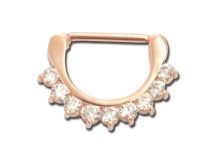 Pezonera Clickers Oro Rosa Acero Strass Blanco | Itc