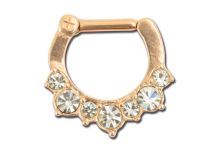 Anillo Septo Acero Oro Rosa con Bisagra Cristal Blanco | Itc