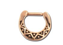 Anillo de Septo de Acero Rosa con Bisagra Patrón | Itc