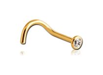 Stud Nez Titane PVD Gold Stérile avec Cristal Blanc | Itc
