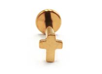 Labret Titanio PVD Oro Patrón cruzado interno estéril | Itc