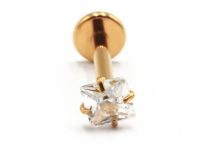 Labret Titane PVD Oro Rosca Interna Estéril Cuadrado Patrón Rayado | Itc