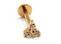Labret Titanio PVD Oro Interna Estéril Strass Trinity | Itc