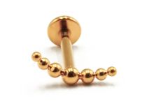 Labret Titanio PVD Oro Rosca Interna Estéril Patrón Rayado Arco de Bola | Itc
