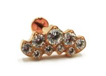 Labret Titanio PVD Oro Interna Estéril Strass Patrón Llama | Itc