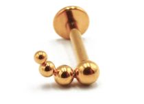 Labret Titanio PVD Oro Patrón Estéril Interno 4 Bolas Curvas | Itc
