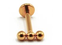 Labret Titanio PVD Oro Patrón interno estéril 3 bolas rectas | Itc