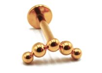 Labret Titanio PVD Oro Patrón Estéril Interno 5 Bolas Curvas | Itc