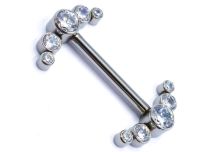 Barbell Titanio Patrón interno estéril 5 Strass Bow | Itc