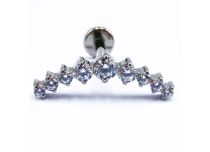 Labret Titanio Patrón Estéril Interno Corona de 9 Strass Blanco | Itc