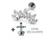 Labret Titane Interne Stérile motif Marquise 7 Strass | Itc