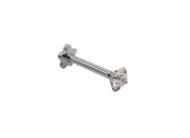 Labret Fleur 1.2x8 Titane interne motif strass griffe