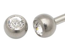 Bola Titanio Tornillo Cristal Facetado Blanco | Itc