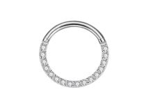 Anillo bisagra titanio ASTM F136 1,2mm multi cristal blanco | ITC