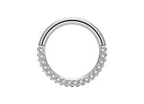 Anillo bisagra titanio ASTM F136 1.2mm twisted strass blanco | ITC