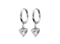 Par de pendientes de plata con brillantes blancos